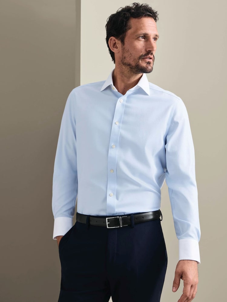 Charles Tyrwhitt Ice Blue Pure Linen Classic Fit Shirt - Image 1 of 8 Charles Tyrwhitt Ice Blue Pure Linen Classic Fit Shirt - Image 1 of 8