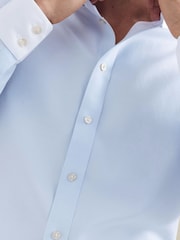 Charles Tyrwhitt Ice Blue Pure Linen Classic Fit Shirt - Image 4 of 8