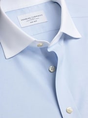 Charles Tyrwhitt Ice Blue Pure Linen Classic Fit Shirt - Image 8 of 8