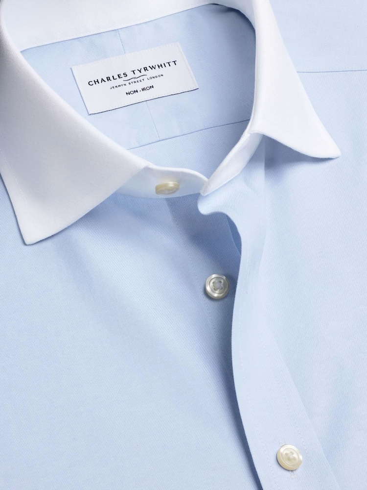Charles Tyrwhitt Ice Blue Pure Linen Classic Fit Shirt - Image 8 of 8 Charles Tyrwhitt Ice Blue Pure Linen Classic Fit Shirt - Image 8 of 8