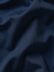 Charles Tyrwhitt Navy Blue Classic Fit Non Iron Herringbone 100% Cotton Shirt - Image 7 of 7