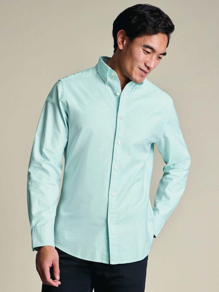 Zaļš - Charles Tyrwhitt pogājams, elastīgs, mazgāts, klasiska piegriezuma Oxford krekls - Attēls 1 no 5