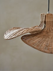 French Connection Natural Rattan Kylo Ceiling Pendant Light - Image 4 of 5