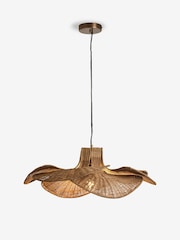 French Connection Natural Rattan Kylo Ceiling Pendant Light - Image 5 of 5