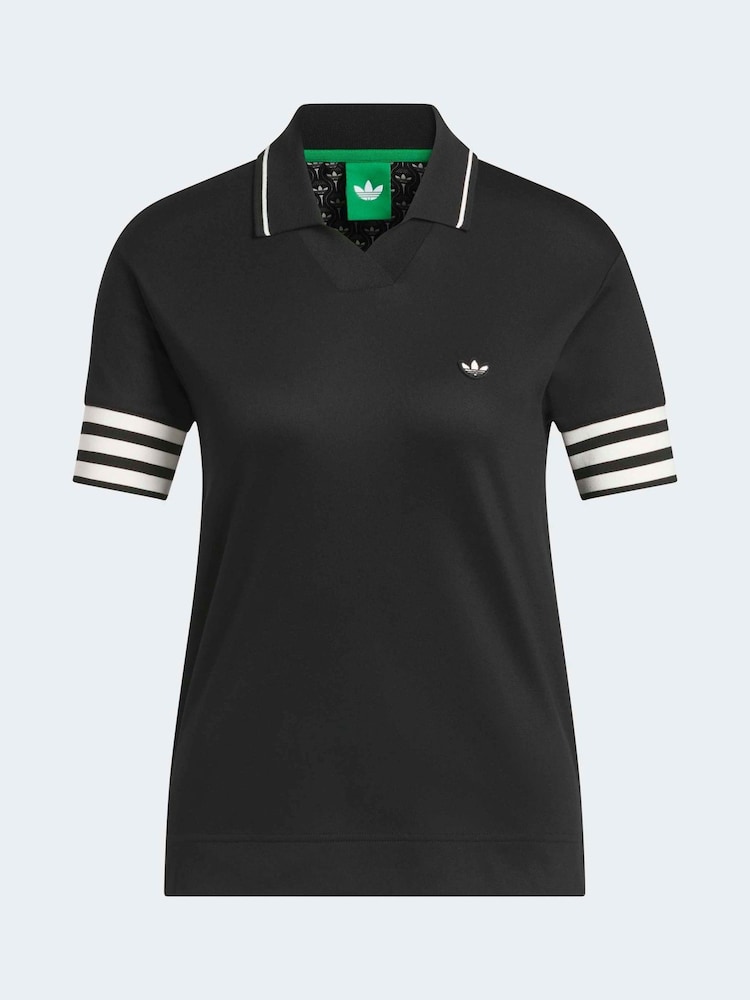 adidas original Black MR 3-Stripe Polo Shirt - Image 1 of 1 adidas original Black MR 3-Stripe Polo Shirt - Image 1 of 1