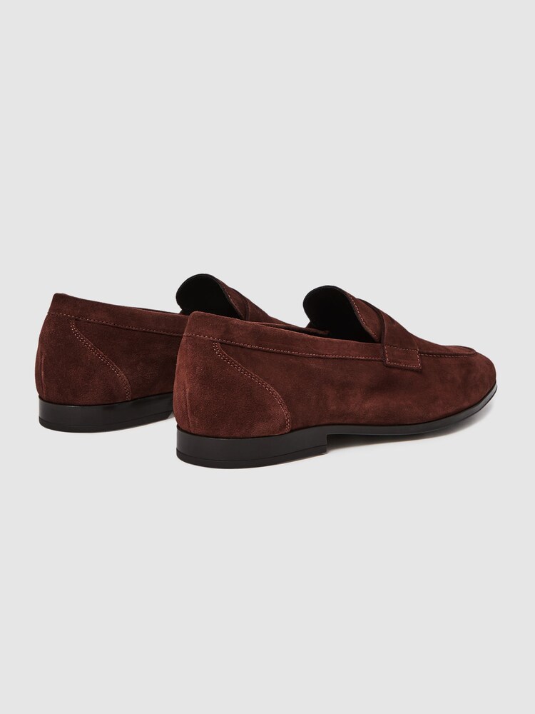 Reiss Rust Bray Suede Slip On Loafers - Image 4 of 5