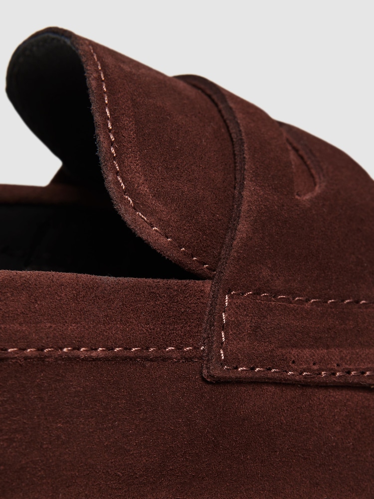 Reiss Rust Bray Suede Slip On Loafers - Image 5 of 5