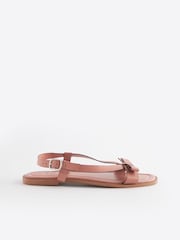 Nude Regular/Wide Fit Forever Comfort ® Leather Bow Sandals - Image 3 of 7