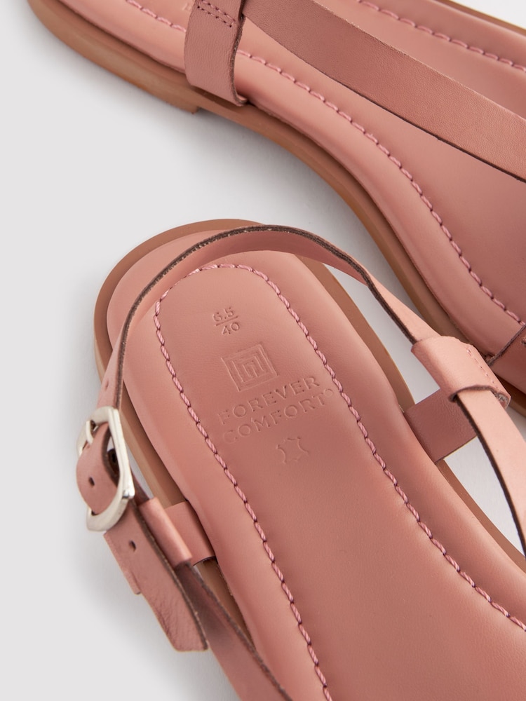 Nude Regular/Wide Fit Forever Comfort ® Leather Bow Sandals - Image 7 of 7