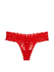 Victoria's Secret Lipstick Red Lace Up Thong Knickers - Image 3 of 4
