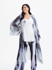 Scarlett & Jo Black/ White Waterfall Mesh Kimono Cover-up - Image 1 of 1