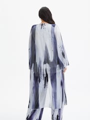 Schwarz und weiß - Scarlett & Jo Waterfall Kimono aus Mesh - Bild 2 von 5
