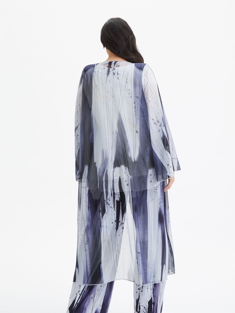 Schwarz und weiß - Scarlett & Jo Waterfall Kimono aus Mesh - Bild 2 von 5 Schwarz und weiß - Scarlett & Jo Waterfall Kimono aus Mesh - Bild 2 von 5
