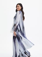Schwarz und weiß - Scarlett & Jo Waterfall Kimono aus Mesh - Bild 3 von 5