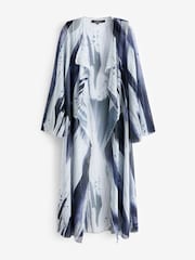 Schwarz und weiß - Scarlett & Jo Waterfall Kimono aus Mesh - Bild 5 von 5