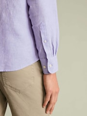Charles Tyrwhitt Purple Pure Linen Classic Fit Shirt - Image 3 of 5