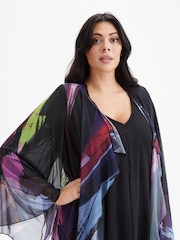 Scarlett & Jo Black Waterfall Mesh Kimono Cover-up - Image 4 of 4