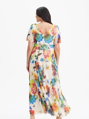 Scarlett & Jo Cream Multi Floral Isabelle Angel Sleeve Maxi Dress - Image 2 of 4