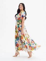 Scarlett & Jo Cream Multi Floral Isabelle Angel Sleeve Maxi Dress - Image 3 of 4