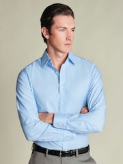Charles Tyrwhitt Blue Non- Iron Twill Extra Slim Fit Shirt - Image 1 of 10