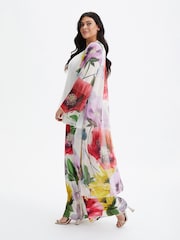 Scarlett & Jo Pink Waterfall Mesh Kimono Cover-up - Image 3 of 4
