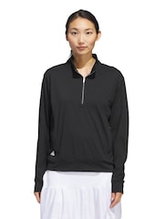 Adidas Golf Black Women's Ultimate365 Quarter-Zip Layering Top - Image 1 of 8