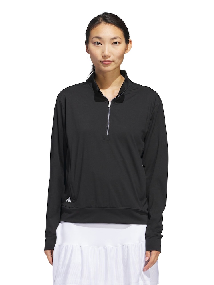 Adidas Golf Black Women's Ultimate365 Quarter-Zip Layering Top - Image 1 of 8