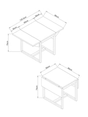 Dark Bronx '2 to 4 Seater Foldable Extending Dining Table - Image 4 of 9