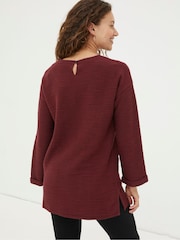 FatFace Red Amari Textured Tunic - Image 2 of 5