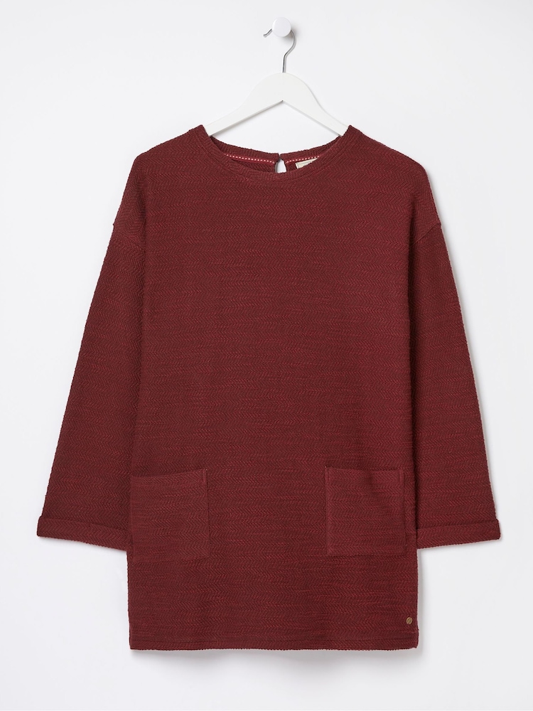 FatFace Red Amari Textured Tunic - Image 5 of 5