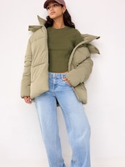 Sage Green Hooded Padded Coat - Image 2 of 6