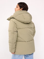 Sage Green Hooded Padded Coat - Image 3 of 6