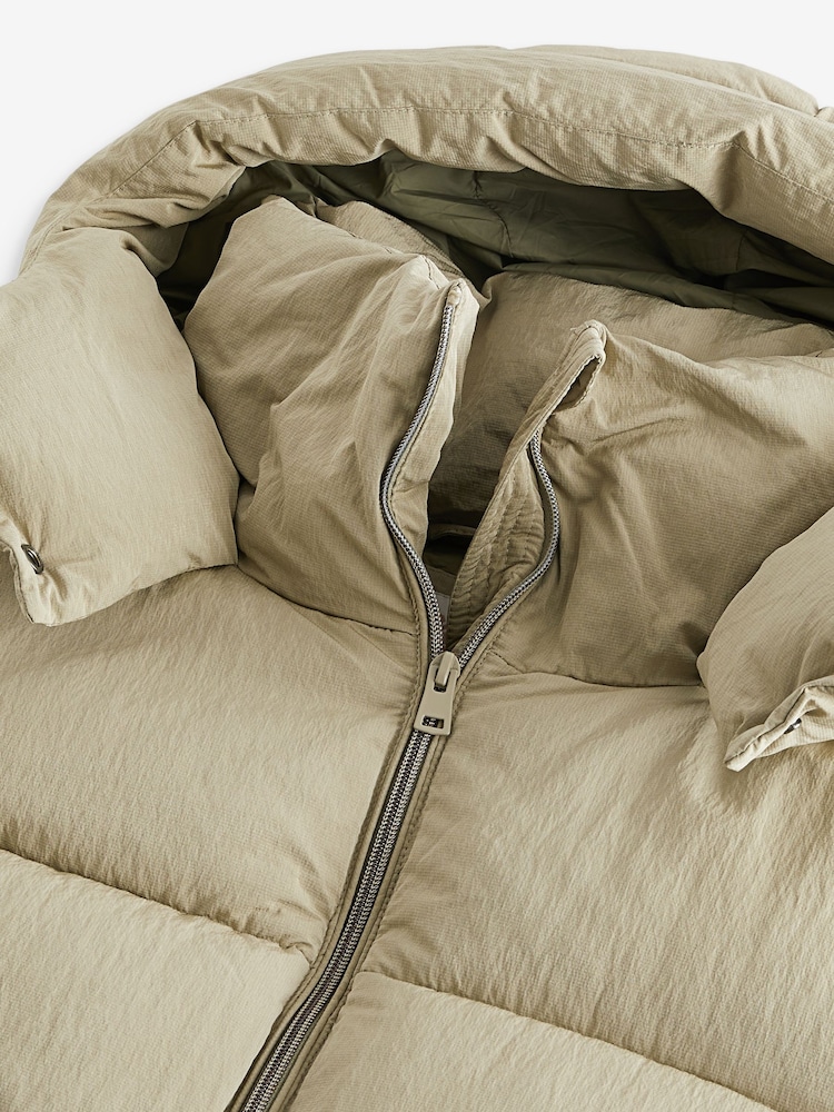 Sage Green Hooded Padded Coat - Image 6 of 6