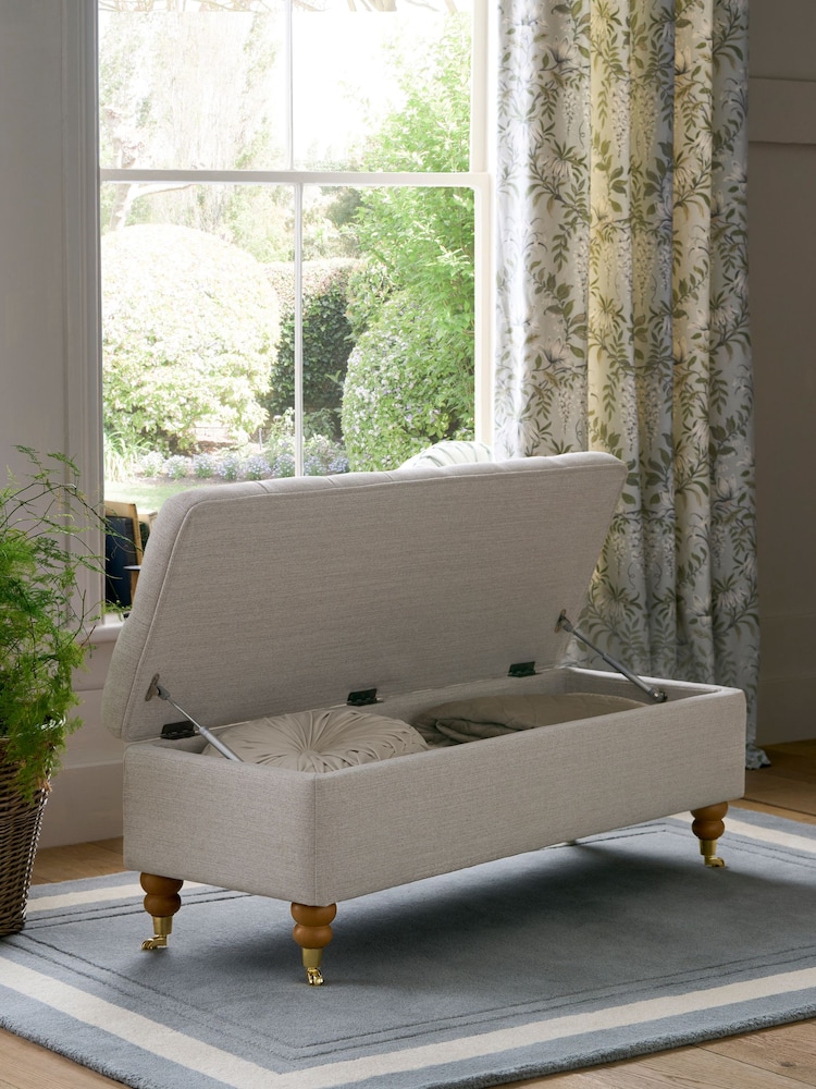 Laura Ashley Vivienne Soft Silver Ropsley Storage Ottoman Bench - Image 2 of 7