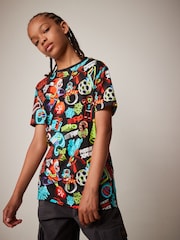 Black All Over Print Short Sleeve Christmas T-Shirt (3-16yrs) - Image 1 of 7