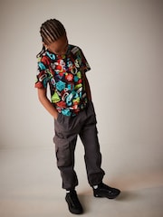 Black All Over Print Short Sleeve Christmas T-Shirt (3-16yrs) - Image 2 of 7