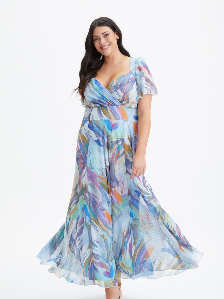 Scarlett & Jo Kemi Bolero-Wickelmaxikleid mit Mieder und Netzstoff - Bild 1 von 4 Scarlett & Jo Kemi Bolero-Wickelmaxikleid mit Mieder und Netzstoff - Bild 1 von 4