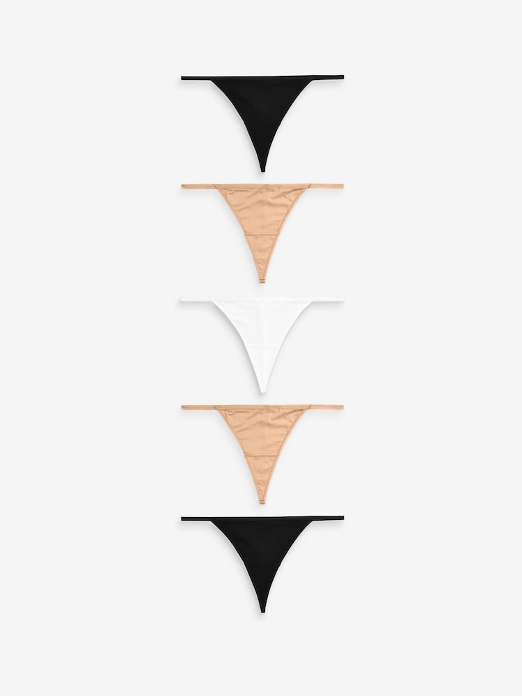 Praline Nude G-String Microfibre Knickers 5 Pack - Image 1 of 8