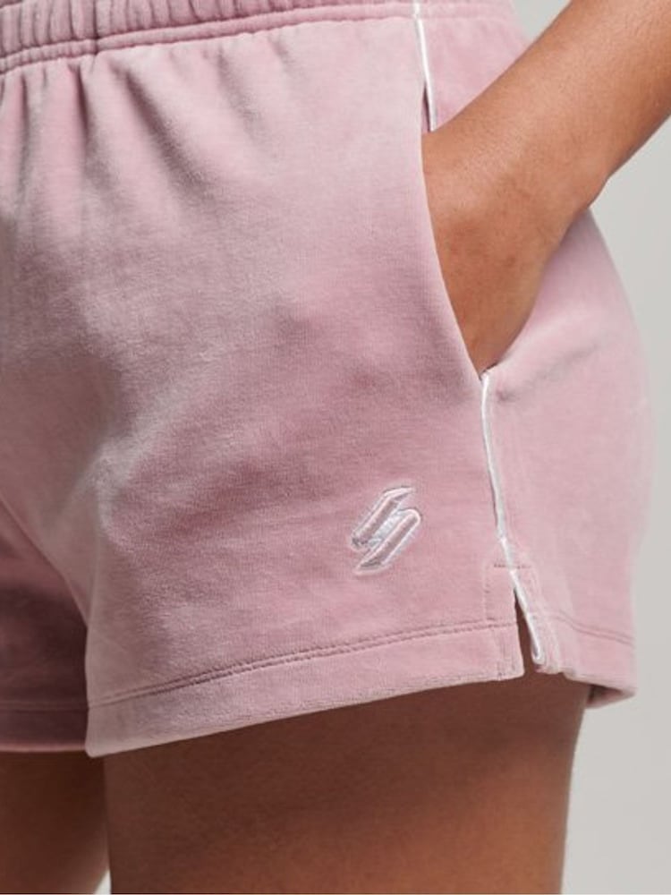 Superdry Pink Logo Velour With Linen Shorts - Image 5 of 5