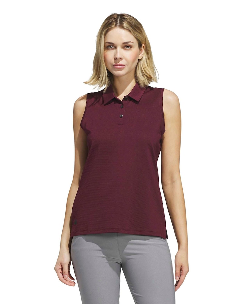 Adidas Golf Red Ultimate365 Ottoman Sleeveless  Polo Shirt - Image 1 of 6