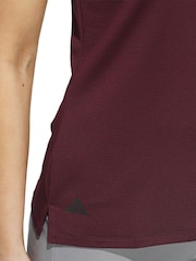 Adidas Golf Red Ultimate365 Ottoman Sleeveless  Polo Shirt - Image 5 of 6