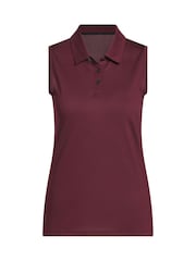 Adidas Golf Red Ultimate365 Ottoman Sleeveless  Polo Shirt - Image 6 of 6