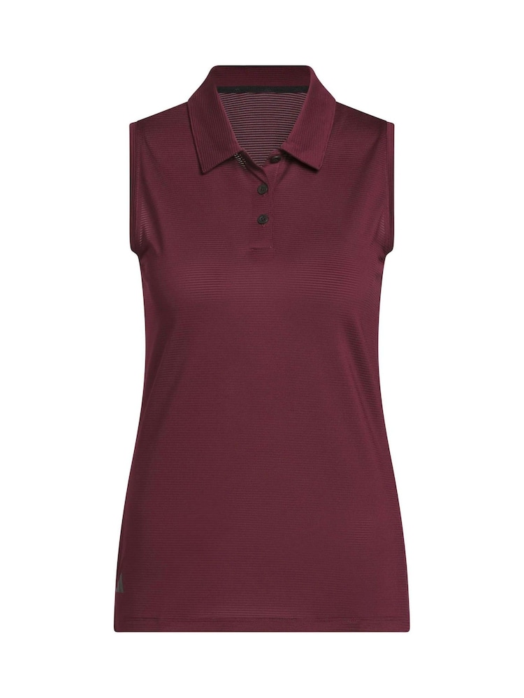 Adidas Golf Red Ultimate365 Ottoman Sleeveless  Polo Shirt - Image 6 of 6