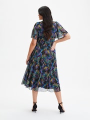 Scarlett & Jo Multi Liz Bolero Wrap Bodice Mesh Long Midi Dress - Image 2 of 4