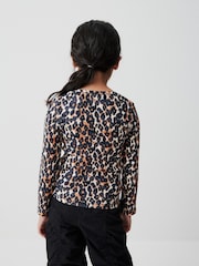 Leopard Print Long Sleeve Ribbed Top (3-16yrs) - Image 2 of 6