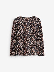 Leopard Print Long Sleeve Ribbed Top (3-16yrs) - Image 5 of 6