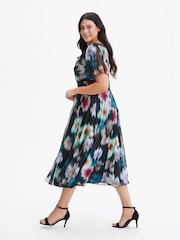 Scarlett & Jo Black Floral Victoria Angel Sleeve Mesh Midi Dress - Image 3 of 4