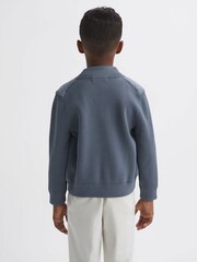 Reiss Airforce Blue Amos Junior Hybrid Zip-Through Quilted jacket - Image 5 of 6