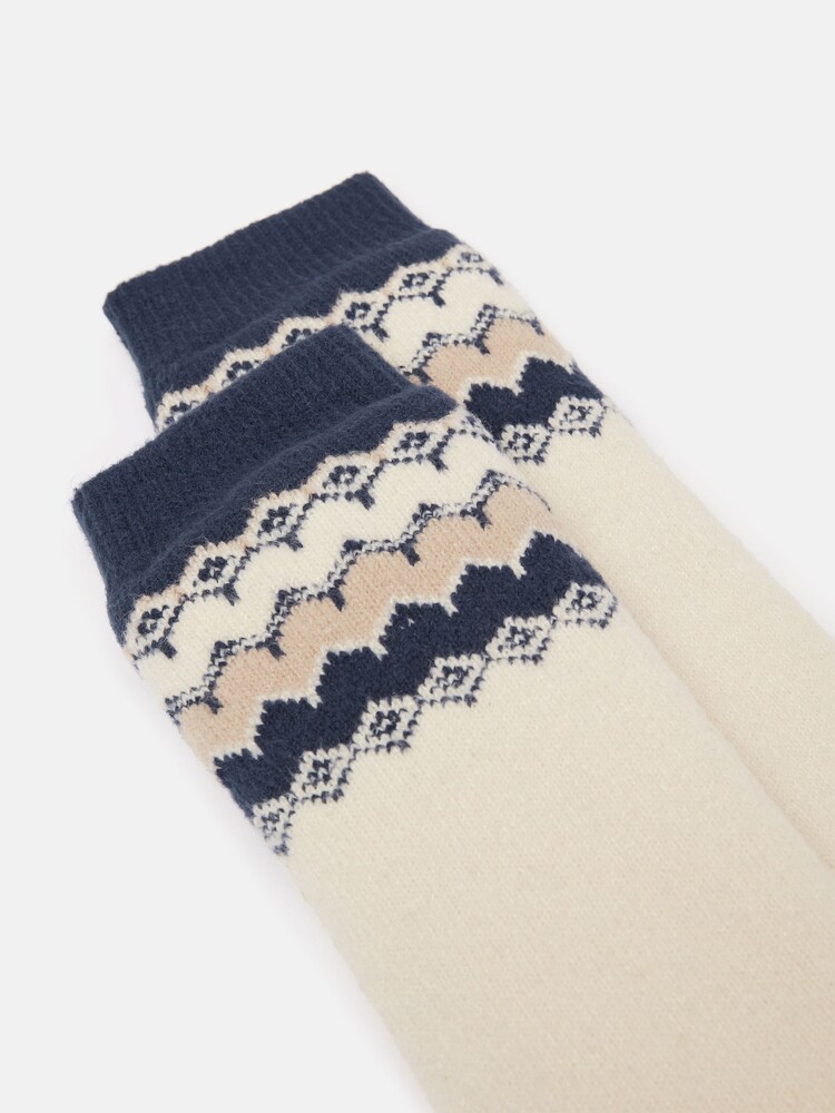Joules Women's Chalet Cream Fairisle Pattern Fleece Lined Socks (size 4-8) - Image 2 of 3