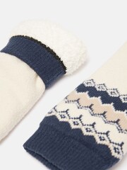 Joules Women's Chalet Cream Fairisle Pattern Fleece Lined Socks (size 4-8) - Image 3 of 3